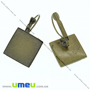 Швензы с квадратной основой, Античная бронза, 28х16 мм, 1 пара (OSN-004906)