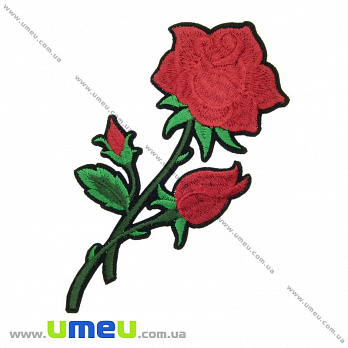Термоаппликация Роза красная, 16х7,5 см, 1 шт (APL-024611)