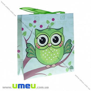 Сумка пластиковая Сова, 23х22х11 см, Мятная (UPK-035699)