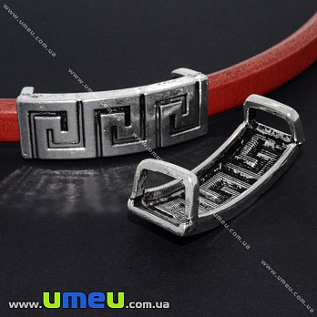 [Архів] Намистина мет. Regaliz, 42х14 мм, Античне срібло (BUS-009162)