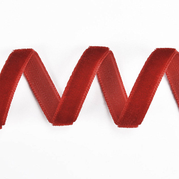 Лента бархатная, 7 мм, Красная (LEN-013826)