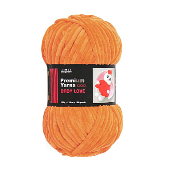 Пряжа Premium Yarn Baby Love 100 г, 120 м, Оранжевая 316, 1 моток (YAR-056003)