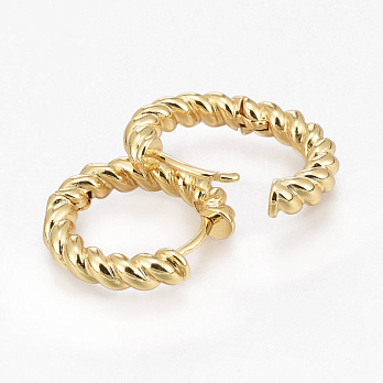 Сережки-кільця Huggie Позолота 18 kt, 21х4 мм (OSN-053104)