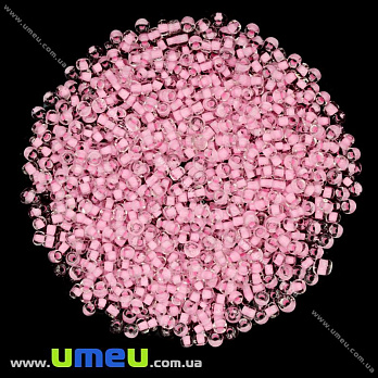 Бісер китайський середній, 8/0, Світло-рожевий забарвлений, 3 мм (BIS-009057)