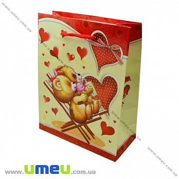 Подарочный пакет, 23х18х7,5 см, Мишки (UPK-019057)