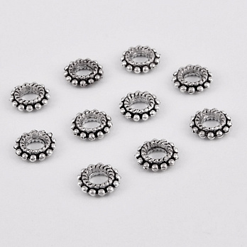 Бусины-разделители мет., 7,5х2,3 мм, Античное серебро (BUS-055344)