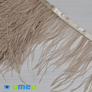 Пір'я страуса на стрічці, 10-15 см, Пудрові (PER-038910)