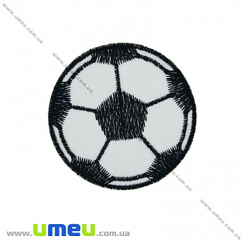 Термоаппликация Мяч, 6 см, Черно-белая, 1 шт (APL-027730)