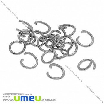 З'єднувальне колечко з нерж. сталі, 7 мм, 1 мм, Темне срібло (STL-026210)