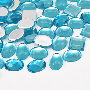 Кабошоны пластиковые, Микс голубой (KAB-060972)