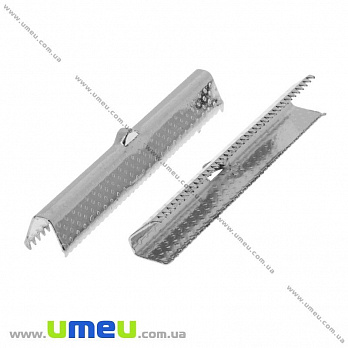 Затиск для стрічок, 45х8 мм, Темне срібло (ZAG-031824)