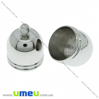 Ковпачок металевий, 14х12 мм, Темне срібло (OBN-021711)