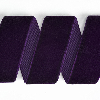 Стрічка оксамитова, 25 мм, Фіолетова (LEN-061429)