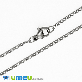 Основа на шию з нерж. ст., Темне срібло, 1,8 мм, 45 см (STL-049606)