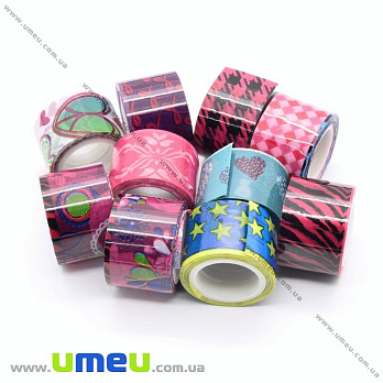 Декоративний скотч, Мікс, 12 мм (DIF-018140)