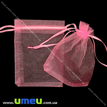 Подарочная упаковка из органзы, 10х12 см, Розовая, 1 шт (UPK-009764)
