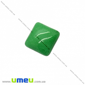 Кабошон нат. камінь Нефрит зелений, Квадратний, 16х16 мм (KAB-012659)