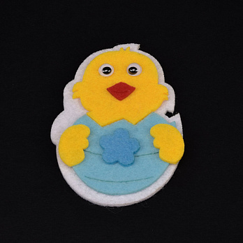 Декоративний виріб з фетру Пасхальне курча, 8х6 см, Блакитний (FLT-057303)