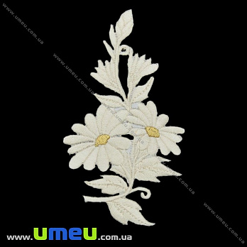 Термоаплікація Квіти, Кремова, 11х6,5 см (APL-021033)