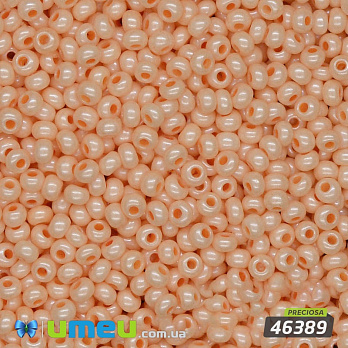 Бісер чеський №574 / 46389, Персиковий, Перламутровий, 10/0 (BIS-036560)