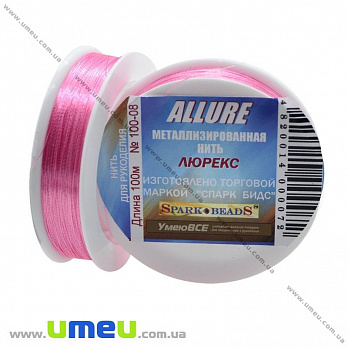 Нить металлизированая Люрекс Allure круглая, Розовая св., 100 м (MUL-010647)