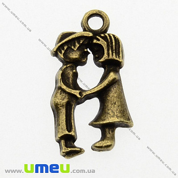 [Архів] Підвіска металева Парочка, Антична бронза, 22х11 мм (POD-001244)