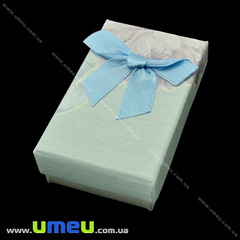 Подарочная коробочка Прямоугольная с узором, 8х4,5х2,5 см, Голубая, 1 шт (UPK-023136)
