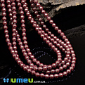 Бусины чешское стекло Preciosa Жемчуг 4 мм Pearlescent Red, Бордовые (BUS-049419)