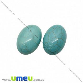 Кабошон нат. камінь Бірюза (син.), Овал, 18х13 мм (KAB-026006)