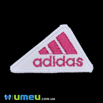 Термоаппликация Adidas, 5х3 см, Бело-розовая, 1 шт (APL-038189)