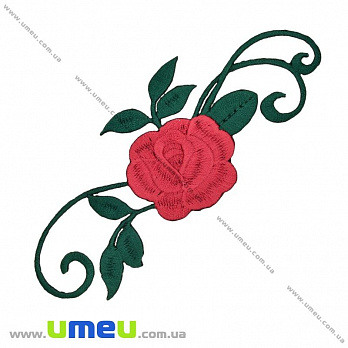 Термоаппликация Роза красная, 14,5х5,5 см, 1 шт (APL-027658)