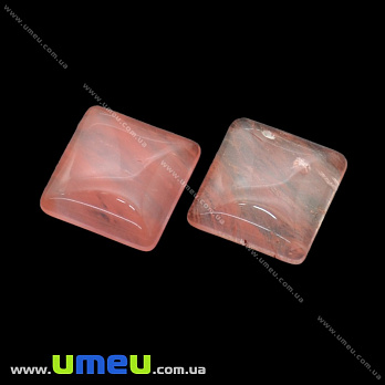 Кабошон нат. камінь Кварц вишневий, Квадратний, 16х16 мм (KAB-033761)
