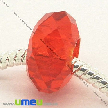 [Архів] Намистина PANDORA скляна під кришталь, 14х8 мм, Червона (BUS-006875)