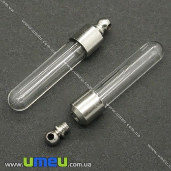 Скляна баночка з гвинтом, Прозора, 30х7 мм (DIF-006718)