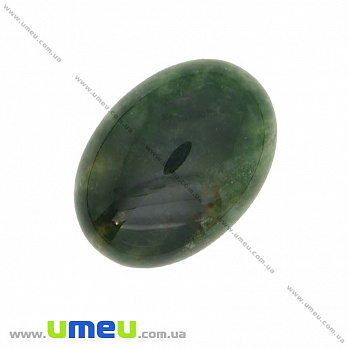 Кабошон нат. камінь Агат моховий, Овал, 25х18 мм (KAB-013991)