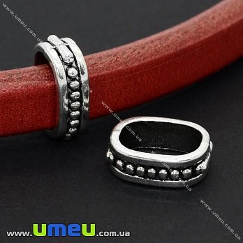 [Архів] Намистина мет. Regaliz, 14х5 мм, Античне срібло (BUS-009159)