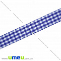 Лента тканевая Шотландка, 25 мм, Синяя, 1 м (LEN-019671)