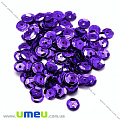 Пайетки Китай круглые граненые, 4 мм, Фиолетовые (PAI-031951)