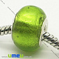 Намистина PANDORA Lampwork, 14х10 мм, Зелена, Срібло, 1 шт (BUS-007381)