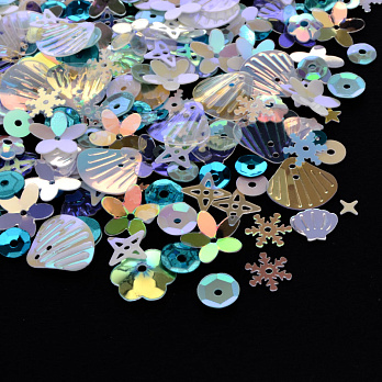 Паєтки Китай Мікс, 2-13 мм, Біло-блакитні АВ (PAI-052839)