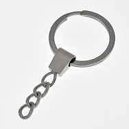 Кільце для ключів з ланцюгом, Темне срібло, 30 мм, 60 мм (OSN-059395) Кільце для ключів з ланцюгом, Темне срібло, 30 мм, 60 мм (OSN-059395)
