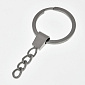 Кільце для ключів з ланцюгом, Темне срібло, 30 мм, 60 мм (OSN-059395)