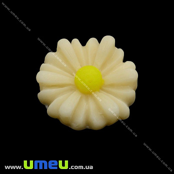 Кабошон з полімерної глини Ромашка бежева, 13 мм (KAB-001964)