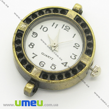 Часы для браслетов круглые, Античная бронза, 29х22 мм, 1 шт (CLC-006169)