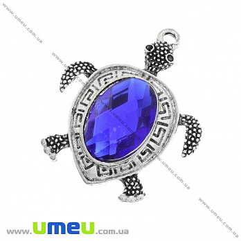 [Архів] Підвіска металева Черепаха, Античне срібло, 37х31 мм (POD-028320)