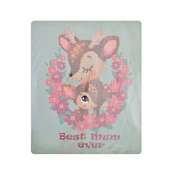 Набор алмазной живописи на картоне 25х21 см, Best mum ever Олени (SXM-059102)