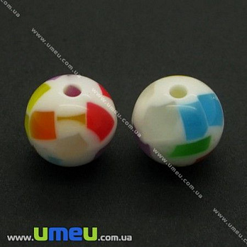 [Архів] Намистина пластикова Кругла, 12 мм, Біла (BUS-003577)