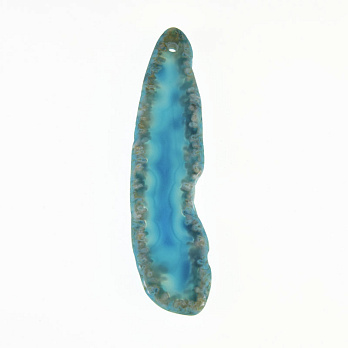 Зріз Агату, Синій, 73х18 мм (POD-032559)