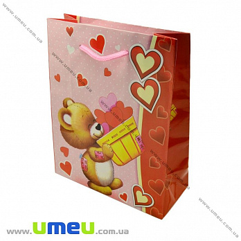 Подарунковий пакет, 23х18х7,5 см, Ведмедики (UPK-019059)