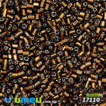 Бісер чеський Рубка 10/0, №17110, Коричневий темний блискучий (BIS-022172)